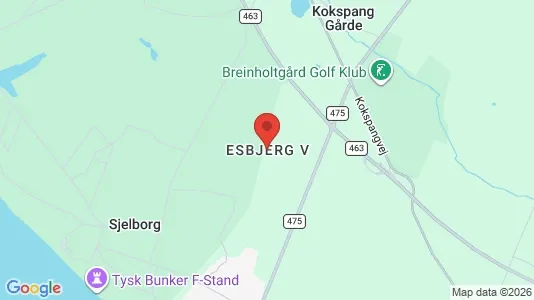 Lejligheder til salg i Esbjerg V - kort over placeringen
