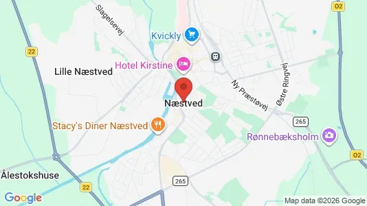 Lejligheder til salg i Næstved - kort over placeringen