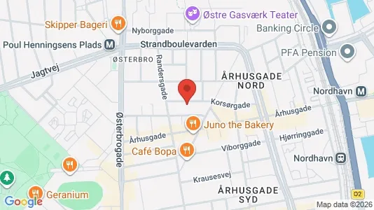 Lejligheder til salg i Østerbro - kort over placeringen