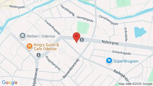 Lejligheder til salg i Odense C - kort over placeringen