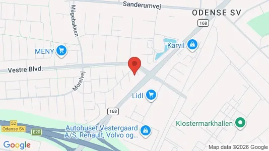 Lejligheder til salg i Odense SV - kort over placeringen