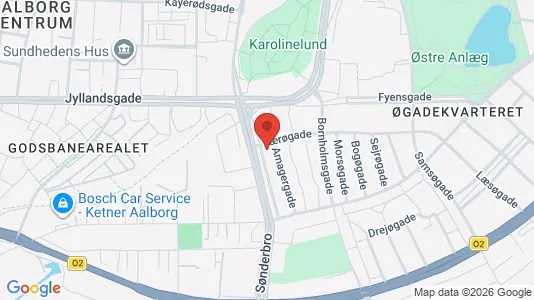 Lejligheder til salg i Aalborg Centrum - kort over placeringen