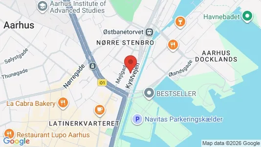 Lejligheder til salg i Århus C - kort over placeringen