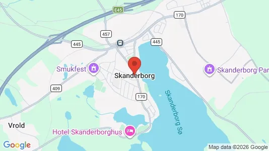 Lejligheder til salg i Skanderborg - kort over placeringen