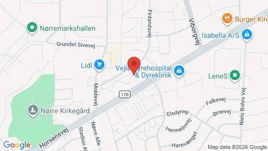 Lejligheder til salg i Vejle Centrum - kort over placeringen