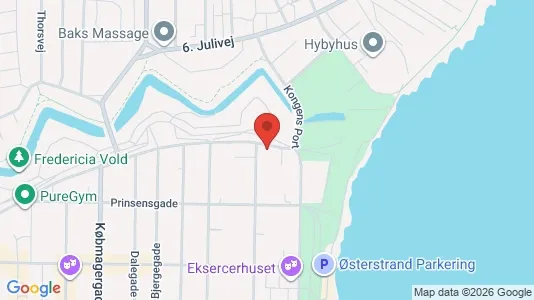 Lejligheder til salg i Fredericia - kort over placeringen