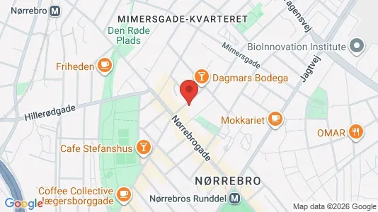 Lejligheder til salg i Nørrebro - kort over placeringen