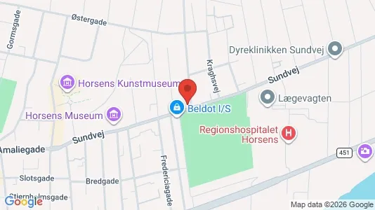 Lejligheder til salg i Horsens - kort over placeringen