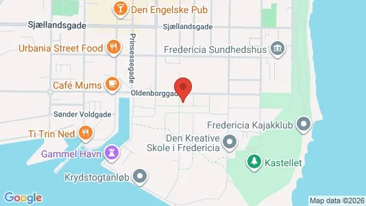 Lejligheder til salg i Fredericia - kort over placeringen