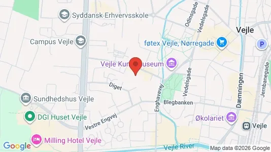 Lejligheder til salg i Vejle Centrum - kort over placeringen