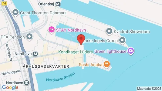 Lejligheder til salg i Nordhavn - kort over placeringen