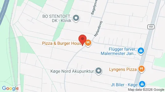 Lejligheder til salg i Køge - kort over placeringen