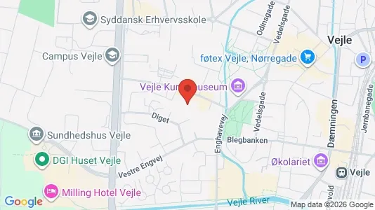 Lejligheder til salg i Vejle Centrum - kort over placeringen