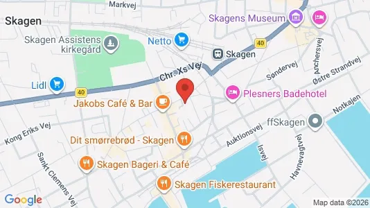 Lejligheder til salg i Skagen - kort over placeringen