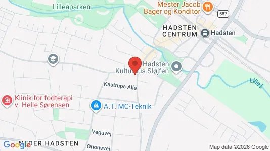 Lejligheder til salg i Hadsten - kort over placeringen