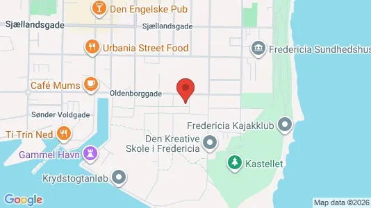 Lejligheder til salg i Fredericia - kort over placeringen