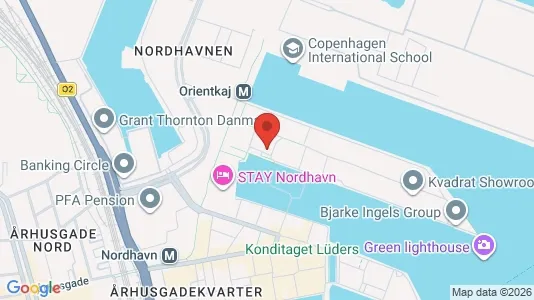 Lejligheder til salg i Nordhavn - kort over placeringen