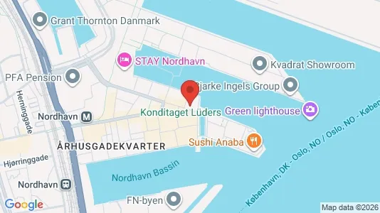 Lejligheder til salg i Nordhavn - kort over placeringen