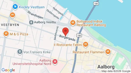 Lejligheder til salg i Aalborg Centrum - kort over placeringen