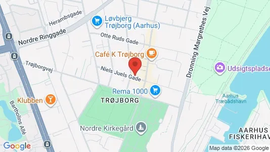 Lejligheder til salg i Århus N - kort over placeringen