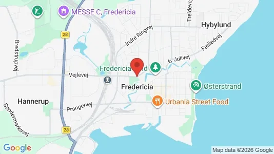 Lejligheder til salg i Fredericia - kort over placeringen