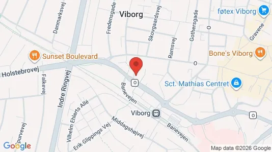 Lejligheder til salg i Viborg - kort over placeringen