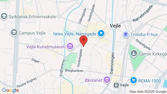 Lejligheder til salg i Vejle Centrum - kort over placeringen