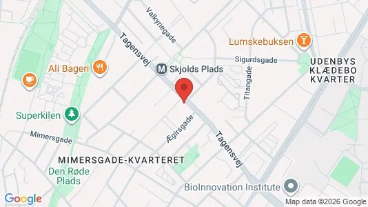 Lejligheder til salg i Nørrebro - kort over placeringen
