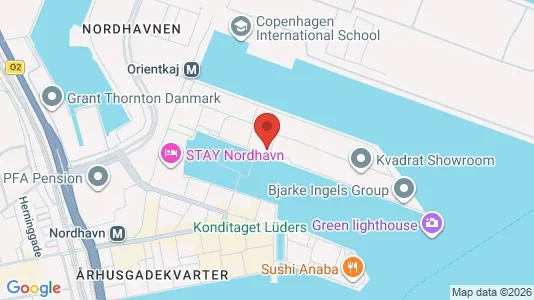 Lejligheder til salg i Nordhavn - kort over placeringen