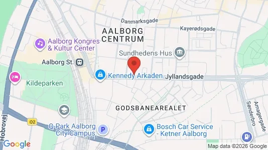 Lejligheder til salg i Aalborg Centrum - kort over placeringen