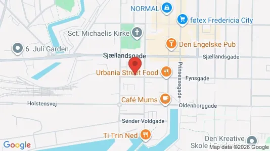 Lejligheder til salg i Fredericia - kort over placeringen