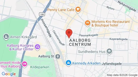 Lejligheder til salg i Aalborg Centrum - kort over placeringen