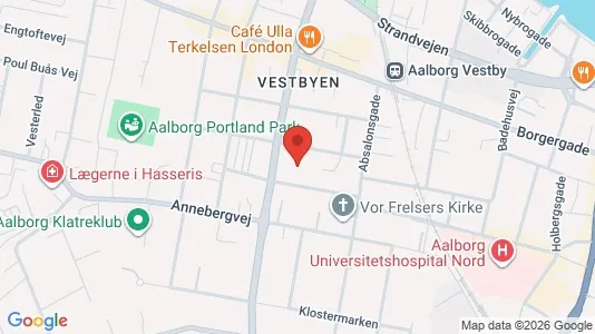 Lejligheder til salg i Aalborg Centrum - kort over placeringen