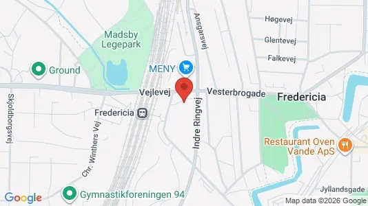 Lejligheder til salg i Fredericia - kort over placeringen