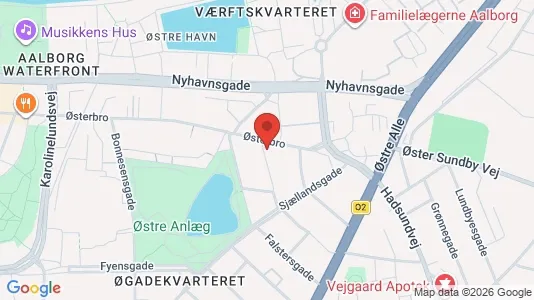Lejligheder til salg i Aalborg Centrum - kort over placeringen