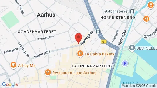 Lejligheder til salg i Århus C - kort over placeringen