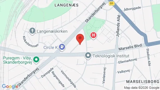 Lejligheder til salg i Århus C - kort over placeringen