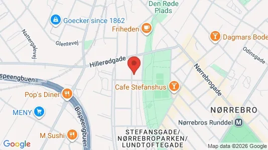 Lejligheder til salg i Nørrebro - kort over placeringen