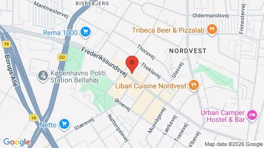 Lejligheder til salg i København NV - kort over placeringen