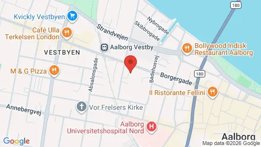 Lejligheder til salg i Aalborg Centrum - kort over placeringen