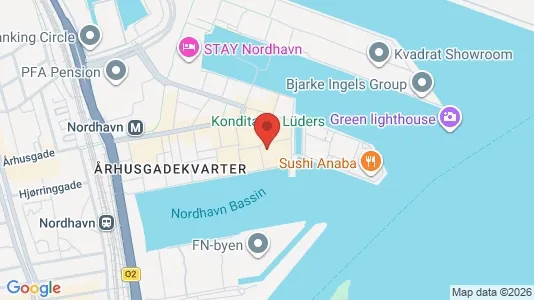 Lejligheder til salg i Nordhavn - kort over placeringen