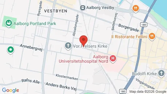 Lejligheder til salg i Aalborg Centrum - kort over placeringen