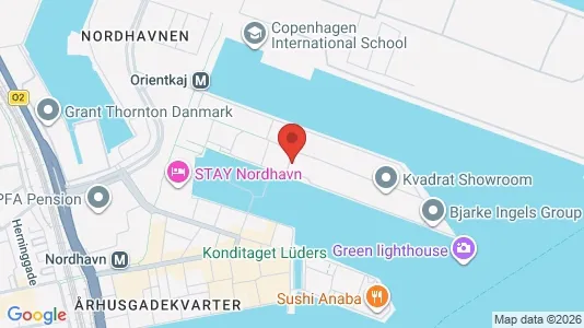 Lejligheder til salg i Nordhavn - kort over placeringen