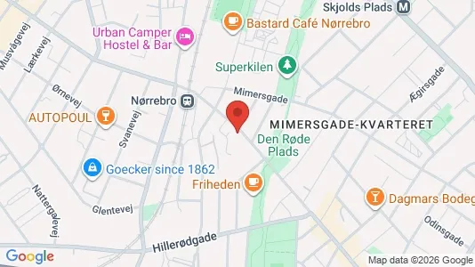 Lejligheder til salg i Nørrebro - kort over placeringen