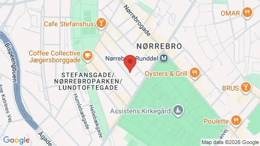 Lejligheder til salg i Nørrebro - kort over placeringen