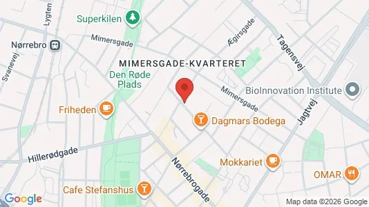 Lejligheder til salg i Nørrebro - kort over placeringen