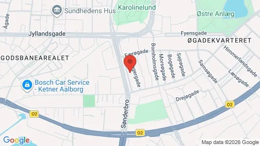 Lejligheder til salg i Aalborg Centrum - kort over placeringen
