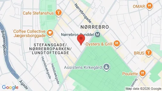 Lejligheder til salg i Nørrebro - kort over placeringen