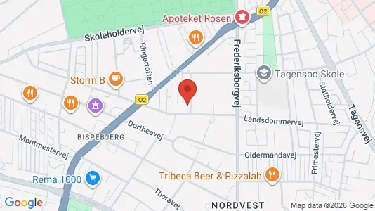 Lejligheder til salg i København NV - kort over placeringen