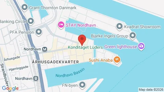 Lejligheder til salg i Nordhavn - kort over placeringen